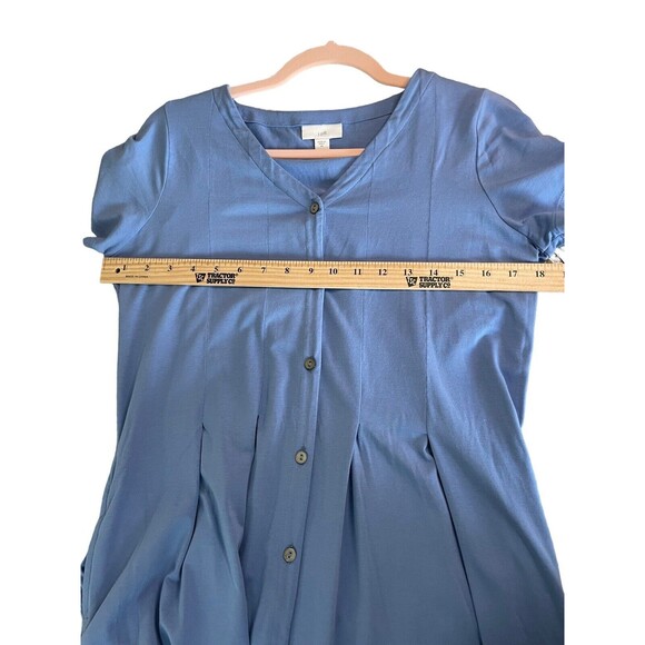 J.Jill Blue Jersey Cap Sleeve V-Neck Fit and Flare Midi Dress XSmall - Picture 8 of 10